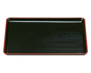 【まとめ買い10個セット品】 エ710-308 [A]一休木目盆 黒天朱 尺5寸【キャンセル/返品不可】