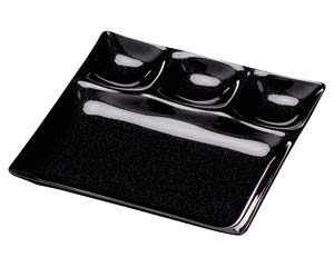 【まとめ買い10個セット品】 ヌ715-018 [A]25cm角ABS 1/3プレート 黒銀パール【キャンセル/返品不可】