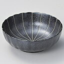 和食器 キ073-028 黒マット十草 菊型4.5鉢【ECJ】