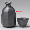 【まとめ買い10個セット品】和食器 ユ284-628 黒釉八角 徳利(大)