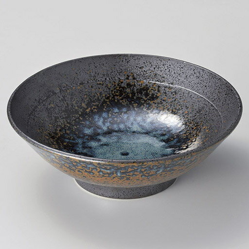 【まとめ買い10個セット品】和食器 ミ316-118 黒伊賀紺吹き新型8.0丼