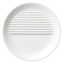 【まとめ買い10個セット品】和食器 オ598-198 ストライプ&ハーフストライプ(機能食器) ホワイトハーフストライプ26cm皿(3)