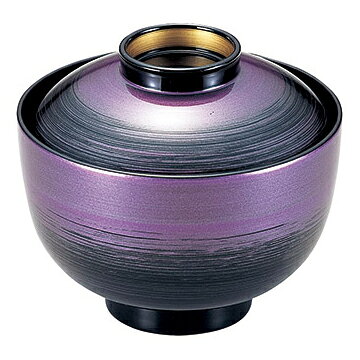 【まとめ買い10個セット品】和食器 エ689-308 [TA]3.4寸弥生吸椀 紫ぼかしつば金 S・H塗[洗]