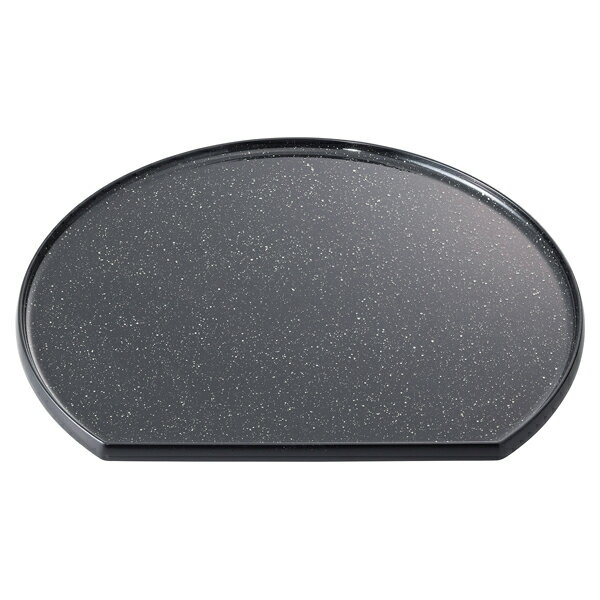 【6/22 20時から!エントリーでポイント5倍!!】【まとめ買い10個セット品】和食器 エ713-198 [A]半月タイコ隅丸盆 銀平目渕黒 尺3寸