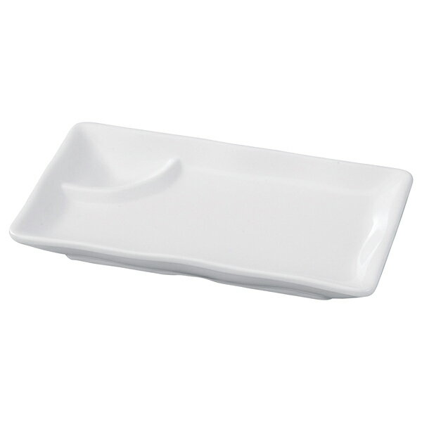 【まとめ買い10個セット品】和食器 ヌ725-338 [M]19.8雅タレ付波渕長角皿 白グロス