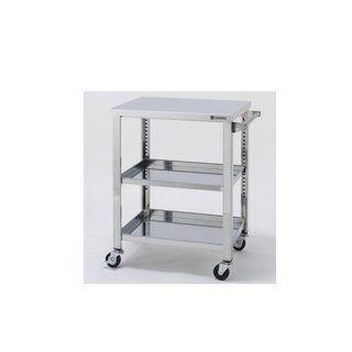 東製作所 4方コボレ止め+引き出し付2段 ステンレス製ワゴン 900×450×800【 メーカー直送/後払い決済不可 】