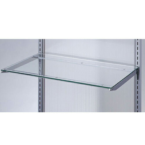 【まとめ買い10個セット品】ガラス棚セットW60cm インハングタイプ 5mm厚 D15cm 61-36-9-1 【 店舗什器 パネル ディスプレー 棚 店舗備品 】