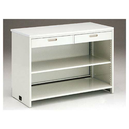 其它 - スチール製カウンター ノーマル・引き出しタイプ W120cm 61-145-9-3 【 店舗什器 レジ台・カウンター カウンター・包装台 スチール製カウンター ノーマル・引き出しタイプ 】