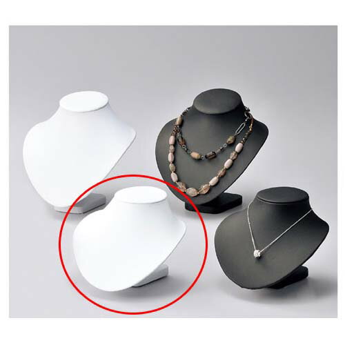 【まとめ買い10個セット品】合皮 ネックレススタンド ホワイト 小 アクセサリースタンド 61-152-3-1 【 演出・ディスプレイ用品 アクセサリーディスプレイ 木製 合皮ネックレススタンドアクセサリーディスプレイ 】