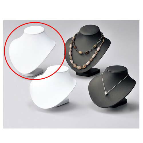 【まとめ買い10個セット品】合皮ネックレススタンド 大 白 61-152-3-3 【 店舗什器 パネル 壁面 小物 ディスプレー 店舗備品 】