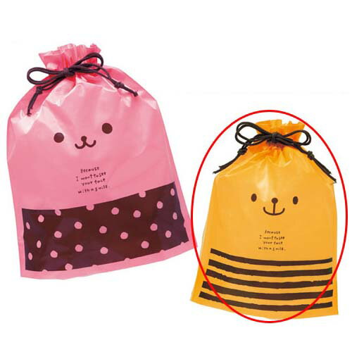 【まとめ買い10個セット品】うさクマ 巾着ギフトバッグ クマ 19×26(20)×底マチ4 20枚 61-265-5-2 【 店舗什器 小物 ディスプレー ギフ...