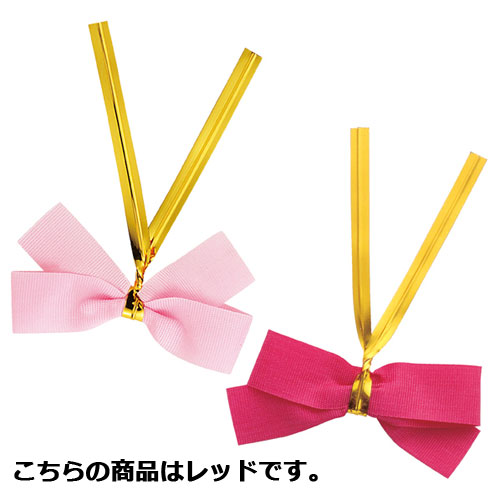 【まとめ買い10個セット品】リボン付きワイヤータイ 小 レッド 20個 61-273-2-5 【 店舗什器 小物 ディスプレー ギフト ラッピング 包装紙 袋 ...