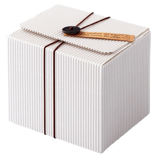 ボタンタグ付きホワイトギフトボックス 11×9.8×9.7 10枚 61-285-4-1 【 店舗什器 小物 ディスプレー ギ..