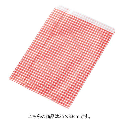 【まとめ買い10個セット品】ギンガムチェック レッド 25×33 2000枚 61-800-82-12 【 店舗什器 小物 ディスプレー ギフト ラッピング 包装紙 袋 消耗品 店舗備品 】