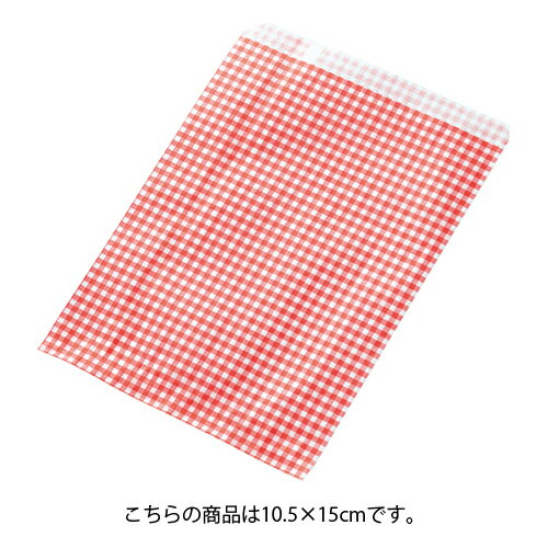 【まとめ買い10個セット品】ギンガムチェック レッド 10.5×15 6000枚 61-800-82-8 【 店舗什器 小物 ディスプレー ギフト ラッピング 包装紙 袋 消耗品 店舗備品 】