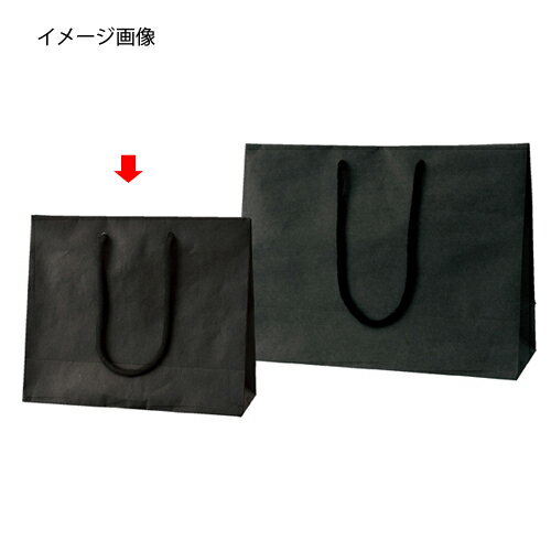手提げ紙袋 黒 26×22cm 100枚 61-313-2-3 【 ラッピング用品 紙袋 手提げ紙袋（無地） 手提げ紙袋 】【 ラッピング用品 包装 ラッピング袋 紙袋 ペーパーバッグ 中身が見えにくい 無地 クラフト袋 手提げ袋 手提げ紙袋 消耗品 業務用 】