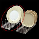 【まとめ買い10個セット品】アクリル皿立て 4列用 3個 61-166-9-2 【 店舗什器 小物 ディスプレー パネル ディスプレー 棚 店舗備品 】