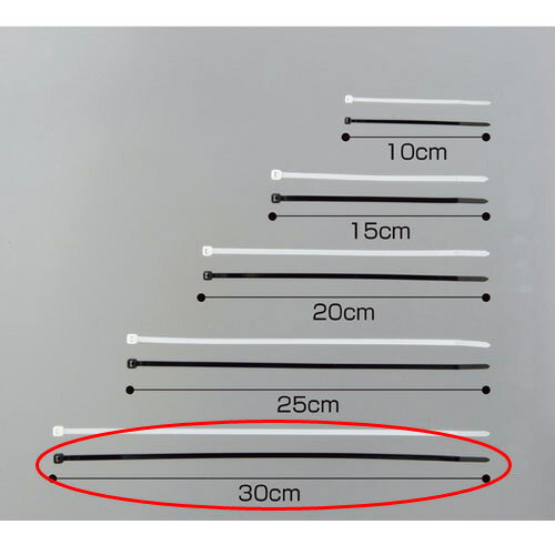 ロックタイ L30cm 黒色 100本 61-245-14-10 【 販促用品 値付け用品 ロックス 結束バンド ロックタイ ..