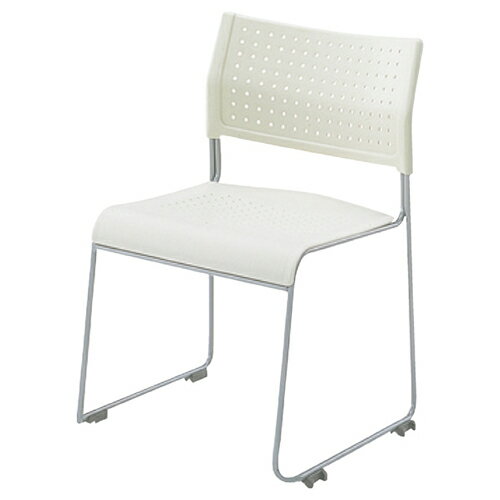 スタッキングチェア 樹脂座タイプ アイボリー 4台 61-342-2-1 【店舗運営用品 テーブル＆チェア スタッ..