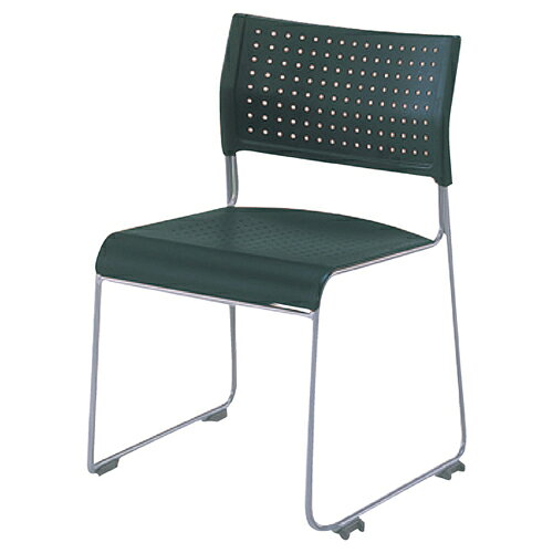 スタッキングチェア 樹脂座タイプ ブラック 4台 61-342-2-2 【店舗運営用品 テーブル＆チェア スタッキ..