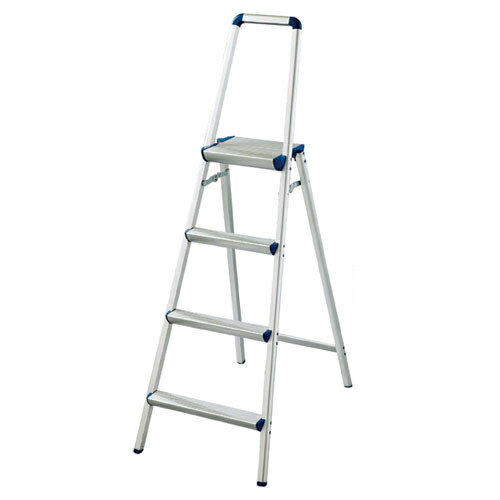 手すり付き踏み台 天板幅広タイプ 4段 H153cm 61-367-11-2 【 店舗運営用品 在庫場用品 脚立・踏み台 手すり付き踏み台 天板幅広タイプ 】店舗什器 ディスプレー マネキン 装飾品 販促用品 ハンガー ラッピング