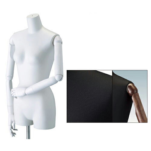 婦人ボディ本体(ボディのみ) フロア 腕付き 黒ニット張 9号 61-182-7-2 【メーカー直送/代金引換決済不可】【店舗什器 マネキン ディスプレー ボディ 店舗備品】