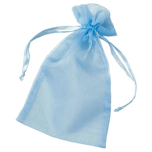 オーガンジーポーチSSブルー 7.5×10cm 10枚 61-269-19-1 【ラッピング用品 ギフトバッグ リボン付きタイプ 巾着 ブルー ラッピング袋 ギフトボックス ギフトバッグ プレゼント 業務用】