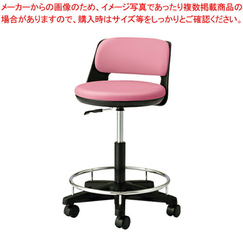 ソフトスツール ハイタイプ(背付き) ビニールレザー TSMN-B26L-CP チェリーピンク 1個【メイチョー】