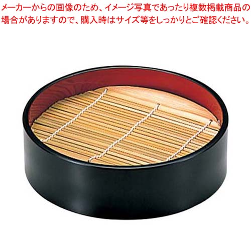 【まとめ買い10個セット品】 丸 そばセイロ(竹ス付)底面付 16cm 黒内朱 6-787-5.6【メイチョー】