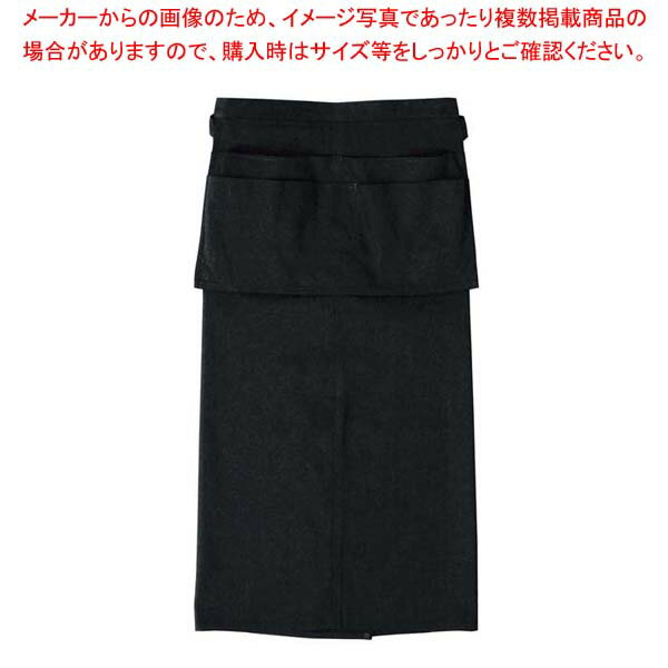 【まとめ買い10個セット品】 エプロン RT6872-9 ブラック【メイチョー】
