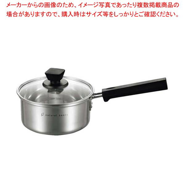 【まとめ買い10個セット品】18-8 ナチュラルベーシック 深型片手鍋 16cm NBP-16【メイチョー】