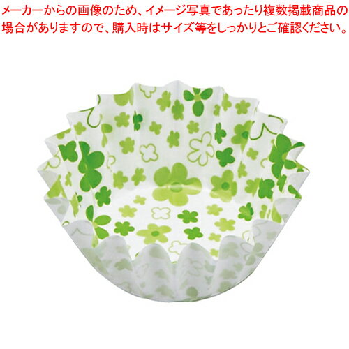 Paper Cups - ココ・ケース(500枚入)小花柄 丸型 5号深 グリーン 【メイチョー】