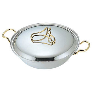 【 プロデンジちり鍋［ハンドル・ツマミ金］ 30cm 】【 厨房器具 製菓道具 おしゃれ 飲食店 】【メイチョー】