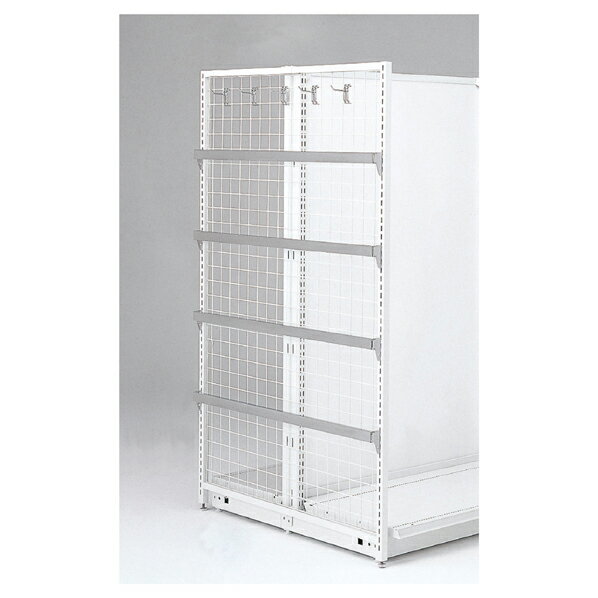 KZ用エンドネットフレーム W60×H135cm 61-422-42-1 【システム什器 KS/KZゴンドラ什器 KS/KZ ホワイト KS/KZ用エンドフレーム ネットタイプ W60cm ホワイト】【メイチョー】