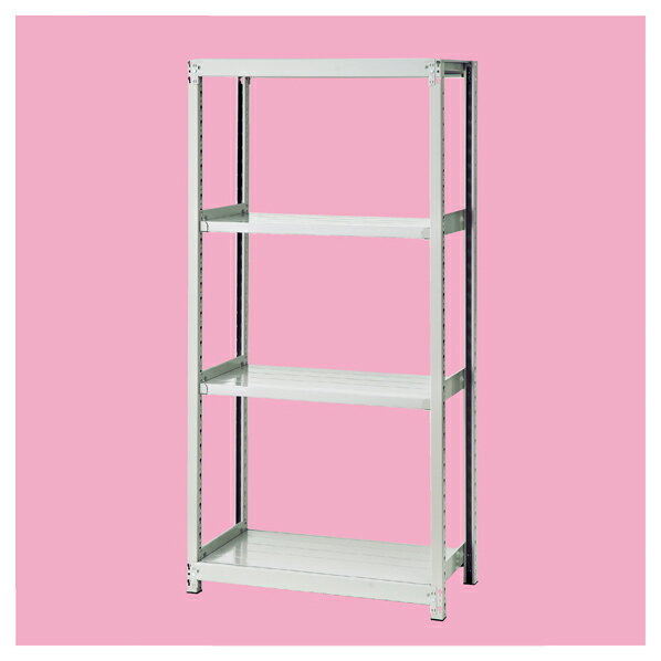 中軽量ボルトレスラック 4段 W180×D45cm 棚ライン入り 61-433-79-7 【店舗運営用品 在庫場用品 在庫ラック 中軽量ボルトレスラック 200kg/段 4段 H180cm）】【メイチョー】