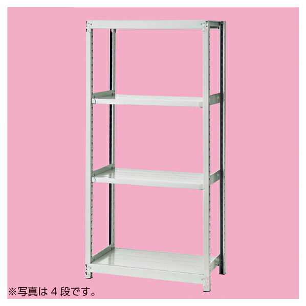 中軽量ボルトレスラック 5段 W120×D60cm 棚ライン入り 61-433-81-4 【店舗運営用品 在庫場用品 在庫ラック 中軽量ボルトレスラック 200kg/段 5段 H180cm）】【メイチョー】