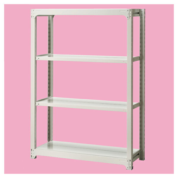 中量ボルトレスラック4段 W90×D48×H180cm 棚ライン入り 61-433-84-1 【店舗運営用品 在庫場用品 在庫ラック 中量ボルトレスラック 300k..