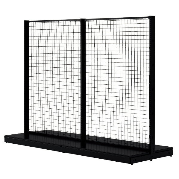 KZブラック両面W90ネットタイプH150本体 61-535-31-3 【システム什器 KS/KZゴンドラ什器 KS/KZ ブラック KS ネットタイプ 両面タイプ ブラック 本体 W90cm】【メイチョー】