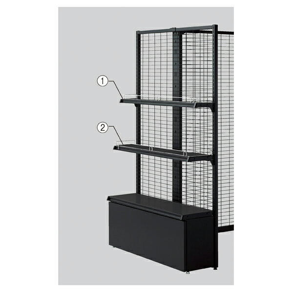【まとめ買い10個セット品】KZエンド用CR棚板セットD15cm ブラック 61-541-51-1 【 システム什器 KS/KZ..