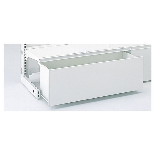 KS／KZ用ストッカーセット W90cm用 ホワイト H35cm 61-28-28-3 【システム什器 KS/KZゴンドラ什器 KS/KZ ホワイト KS/KZ用ストッカーセット W90cm用 ホワイト】店舗什器 ディスプレー マネキン 装飾品 販促用品 ハンガー ラッピング】【メイチョー】