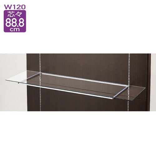 【まとめ買い10個セット品】10R ガラス棚セットW120cm オーバーハングタイプ ガラス5mm厚 D35cm 61-36-17-4 【店舗什器 パネル ディスプレー 棚 店舗備品】【メイチョー】 [2]