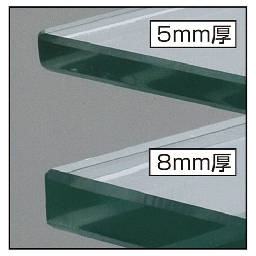 ガラス棚セットW120cm オーバーハングタイプ ガラス8mm厚 D20cm 61-36-8-2 【システム什器 システムオプション スリット式システムオプションW120cm ガラス棚セットW120cm オーバーハングタイプ ガラス8mm厚】【メイチョー】 3