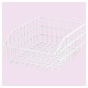 【まとめ買い10個セット品】ネットカゴ ワイドタイプ W28cm 白 61-121-18-1 【店舗什器 パネル ディスプレー 棚 店舗備品】【メイチョー】