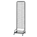 スキマ型ワゴン 黒 W45×H160cm 61-129-2-1 【店舗什器 ネット什器 ネットスタンド スキマ型ワゴン 黒】【店舗 什器 ネット什器 展示 陳列 フレーム サービス ディスプレー 業務用】【メイチョー】