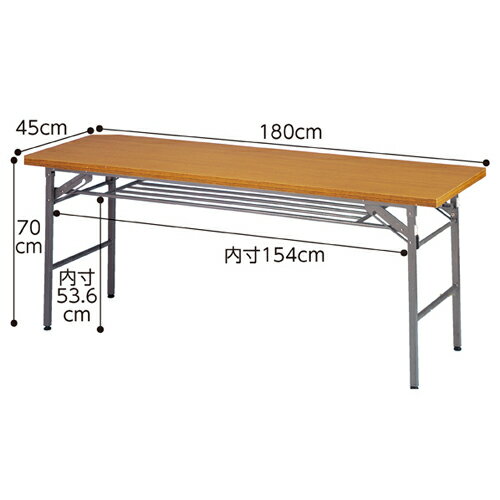 【まとめ買い10個セット品】 折りたたみテーブル W180cm 棚付き チーク D45cm 5台 【メーカー直送/代金引換決済不可】店舗什器 ディスプレー マネキン 装飾品 販促用品 ハンガー ラッピング