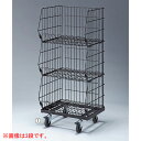 【まとめ買い10個セット品】高機能型ジャンブルバスケット 黒3段W86.4 D46.3×H121 キャスター7.5cm 61-653-45-1 【メイチョー】