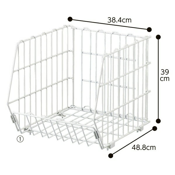 高機能型ジャンブルW38.8cm 白カゴ3個【メイチョー】
