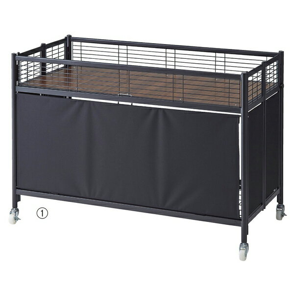 中折ワゴン ブラックフレーム(ブラックテント)W120 61-797-48-1 【メイチョー】