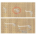 有孔パネル用フック(直径4mm)ホワイトL5cm 61-653-93-2 【メイチョー】