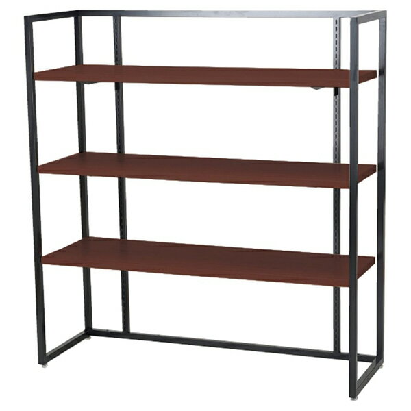 UR中央片面120×135cm本体木棚セットダークブラウン 1台 木棚ダークブラウン×3枚セット 61-573-4-1 【メイチョー】